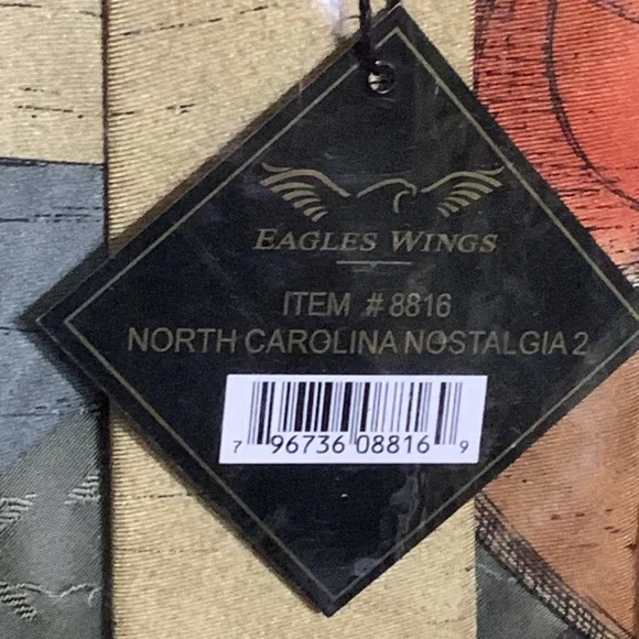 🦅 EAGLES WINGS 🦅 NORTH CAROLINA MAN’S TIE 🆕🩵 - Picture 3 of 9